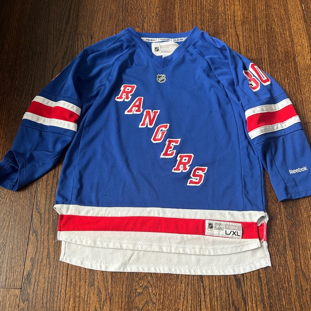 Reebok Youth L/XL Lundqvist  Rangers Jersey